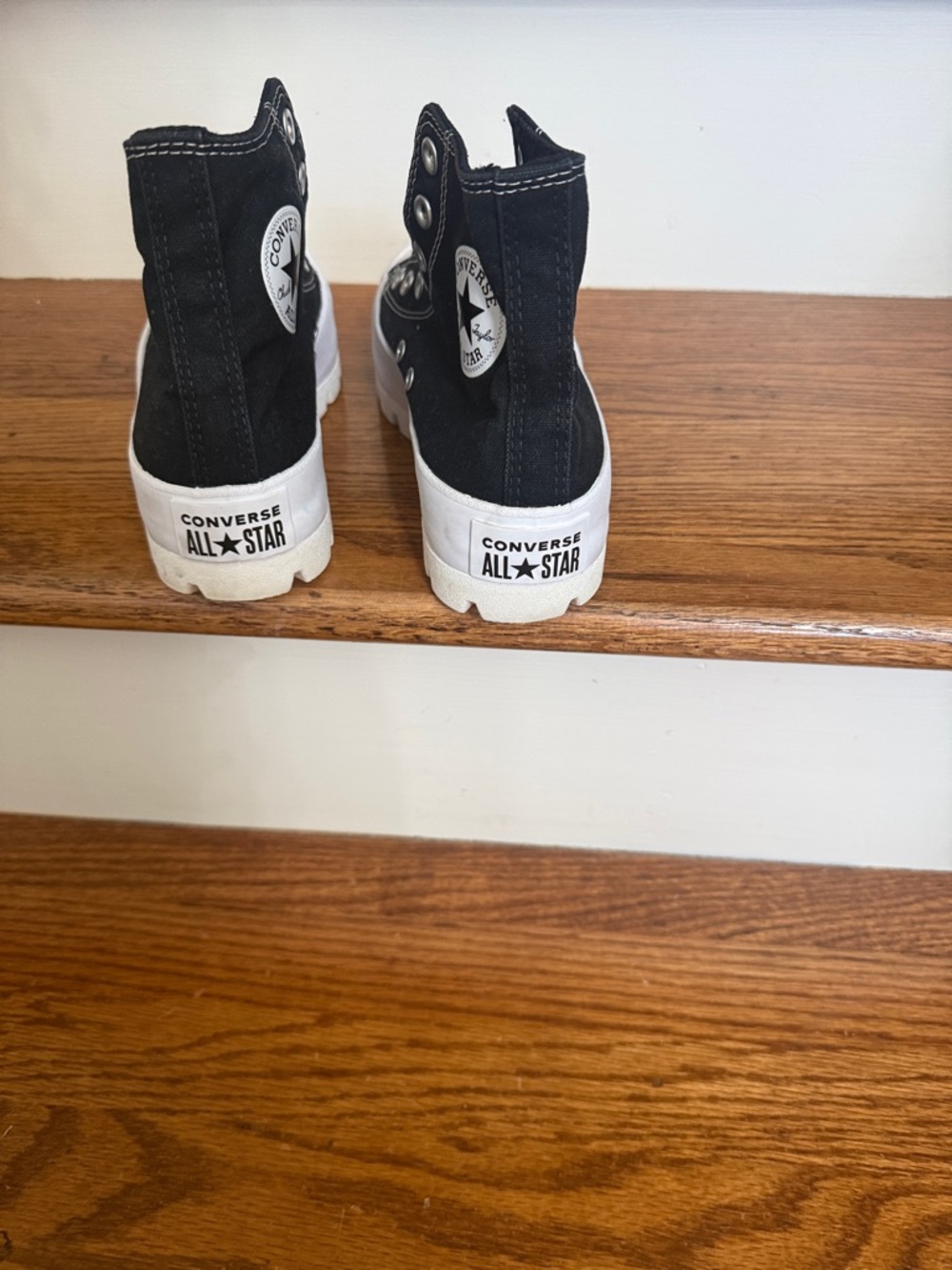 Converse Black and White High-Top Canvas Sneakers - Picture 3 of 5